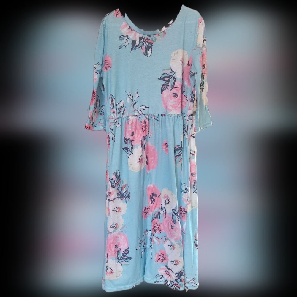 Girls Size 8 Asian Inspired Floral Dress